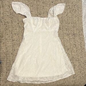 Wild Fable Cream Dress with Ruffled Sleeves